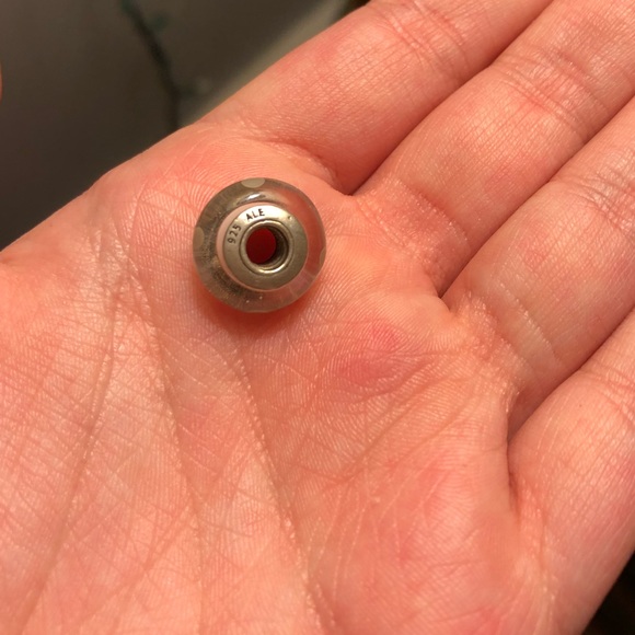 Pandora White Spotted Murano Charm - Picture 4 of 4